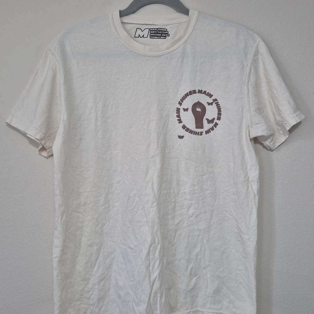 Cream Short Sleeve Tee with Circular Logo